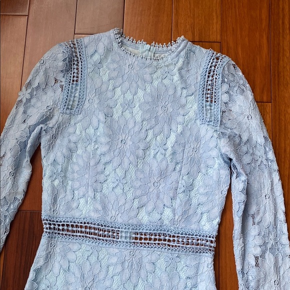 Elegant Light Blue Lace Dress - Picture 6 of 8
